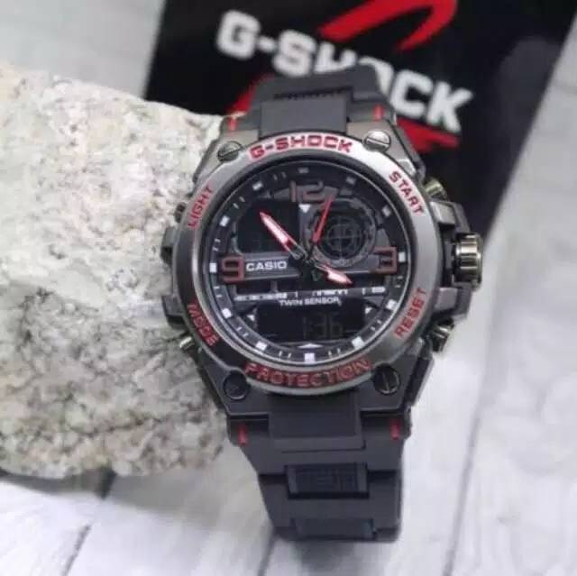 Jam Tangan Pria Korea Casio G-shock Body Metal/Besi Strap Rantai Mika Watch Wotch Wtch Jam Jqm Jsm J