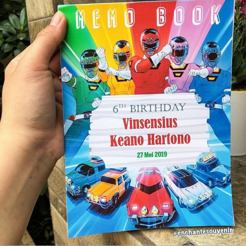 

Souvenir Memo Notes Custom Tema Power Rangers