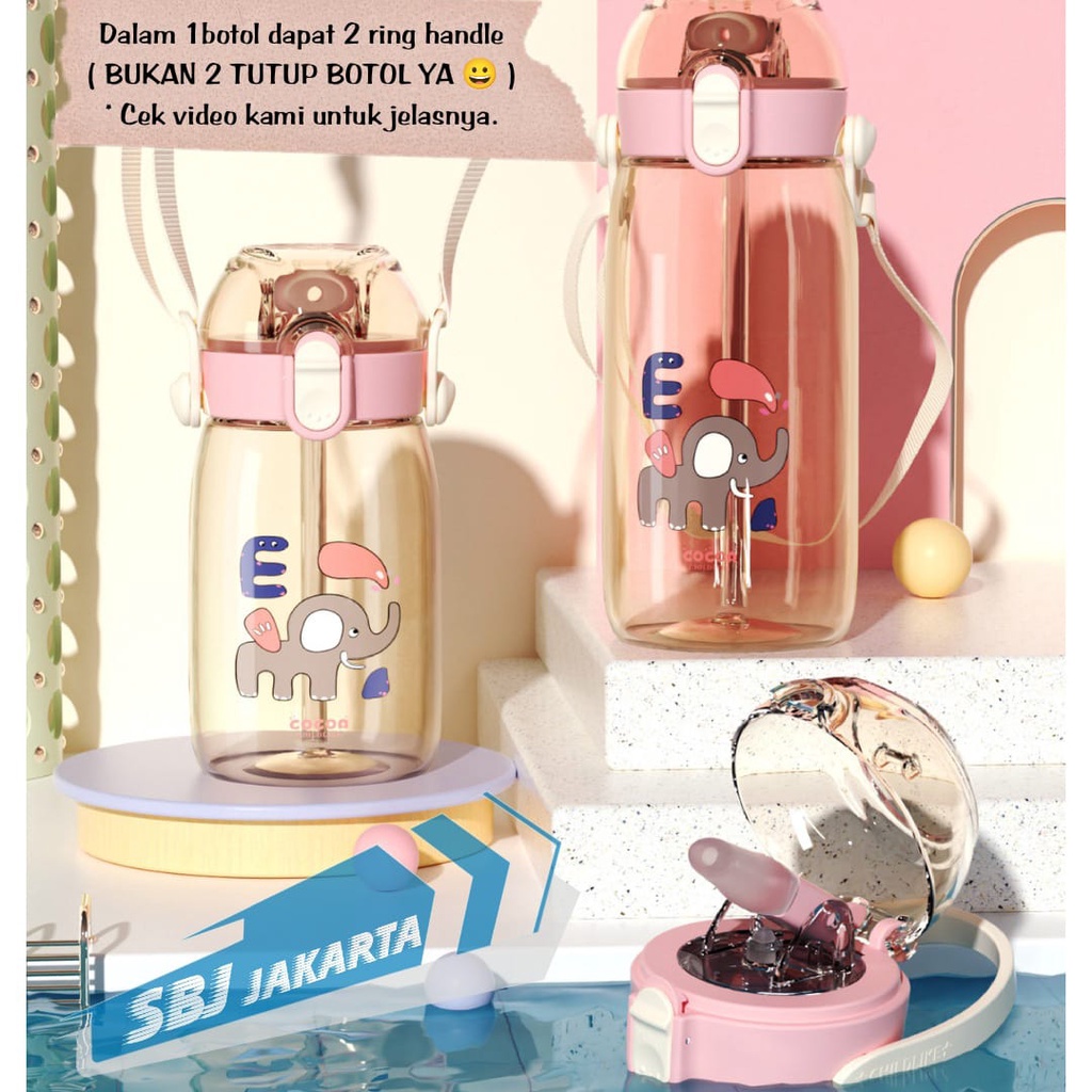 Botol Minum Tritan BPA Free Cocoa 550 ml Dengan Sedotan dual handle