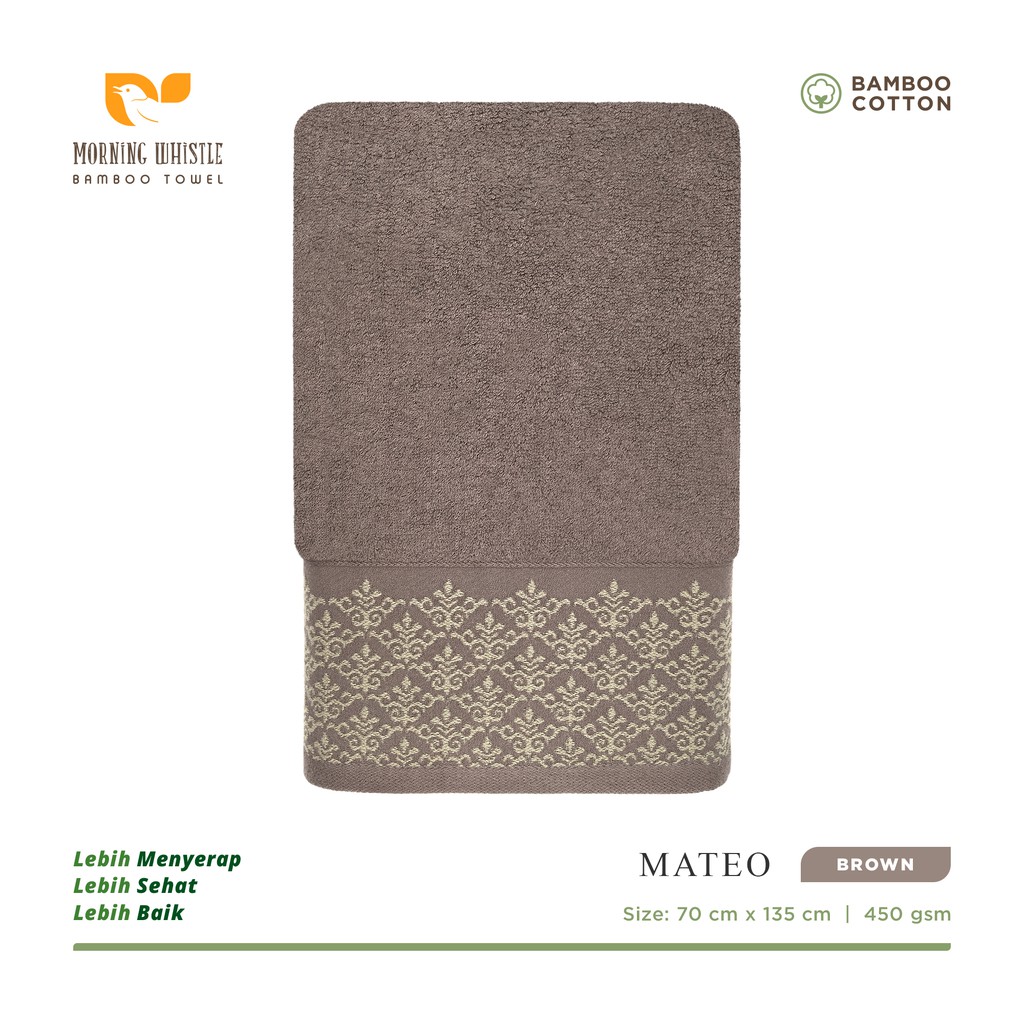 Handuk Bambu Morning Whistle Bamboo MATEO / Handuk Mandi / Handuk Dewasa 70 X 135 cm