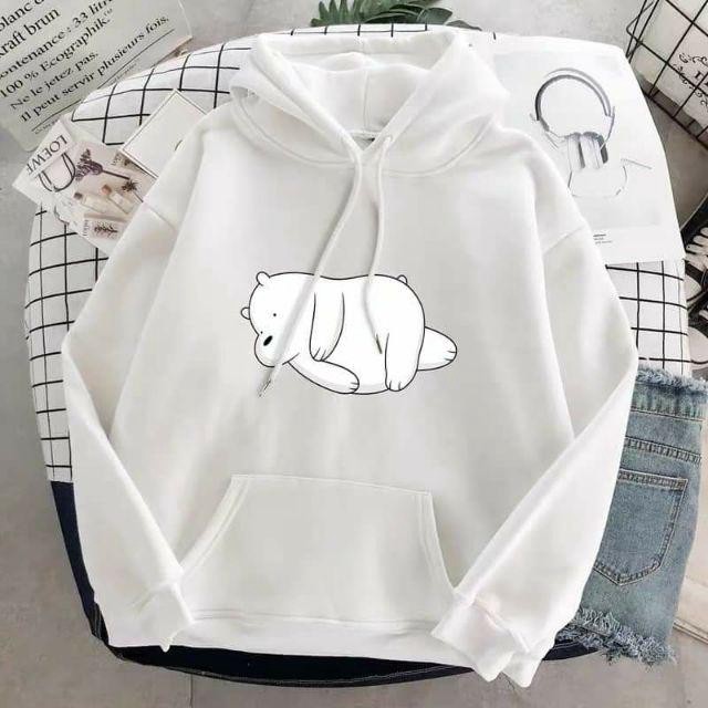 SWEATER HOODIE WANITA BERUANG/BEER