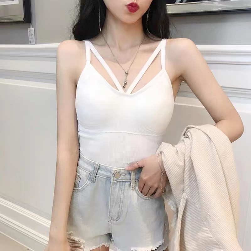 Tank Top Bra Pakaian Dalaman Wanita TankTop Panjang dengan Busa Bahan Premium-180