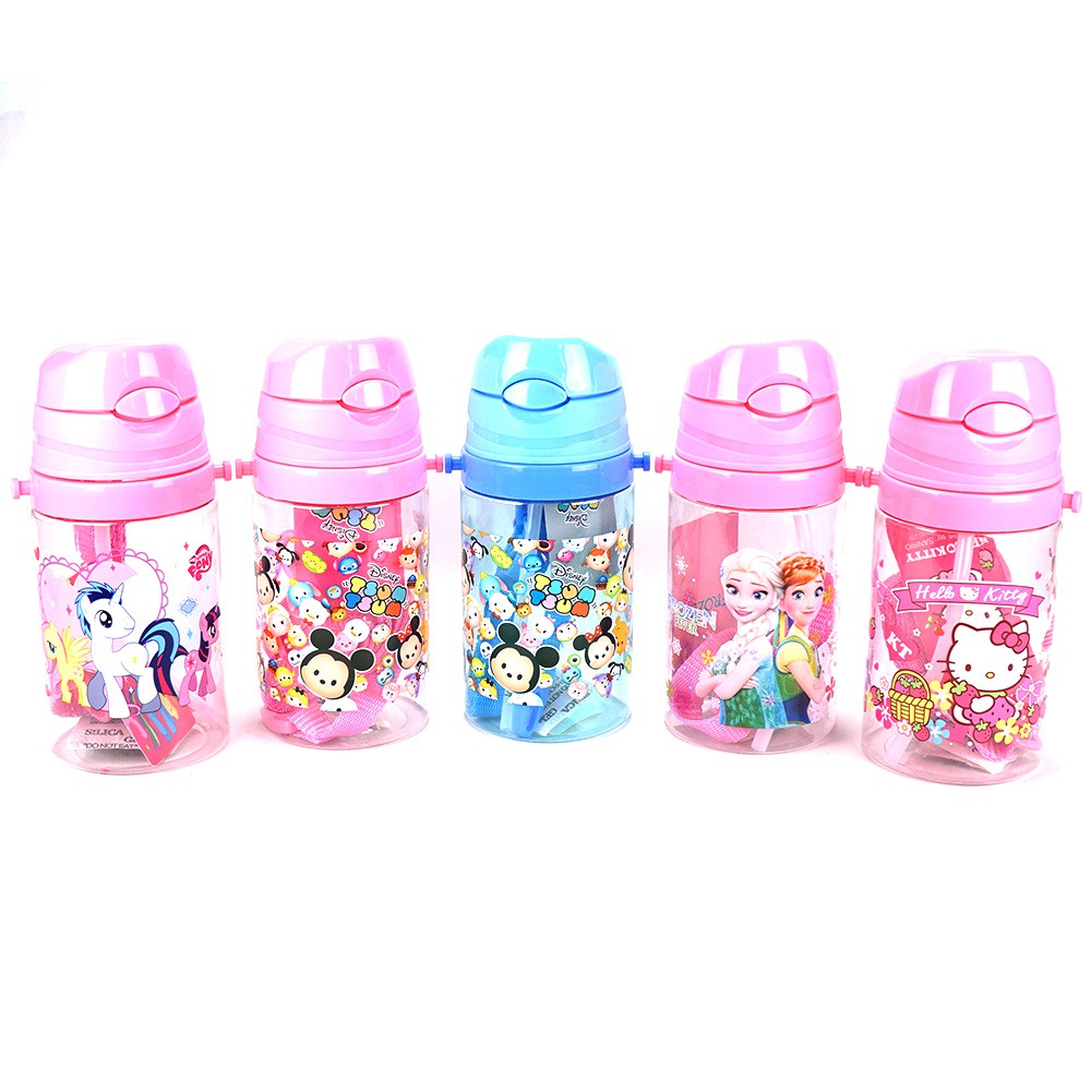 (X-3657) Botol Minum Anak350 ml Karakter BPA Free Tombol Sedotan