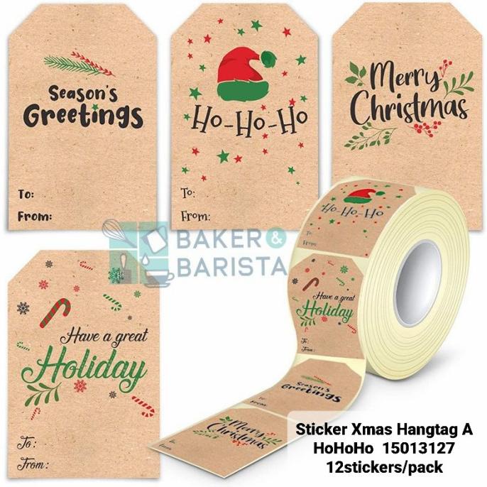 

Sticker Xmas Hangtag hang tag hohoho deer 12stickers/pack stiker natal bakernbar99