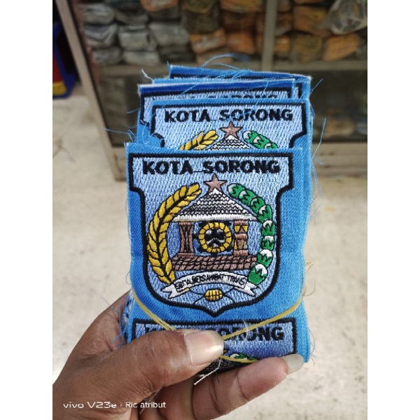 kota sorong logo bordir kota sorong badge patch Bordir logo pemkota sorong kota sorong pns provinsi 