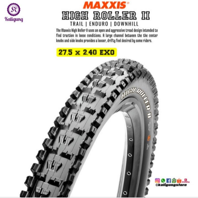 Ban Luar MAXXIS HIGH ROLLER II 27.5 x 2.40 kevlar EXO - MTB Trail Downhill - Ban Sepeda Gunung MTB X