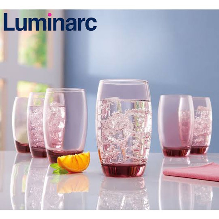 1 SET ISI 6 PCS LUMINARC SALTO ICE PINK/LUMINARC SALTO/GELAS ICE TEA/GELAS UNIK