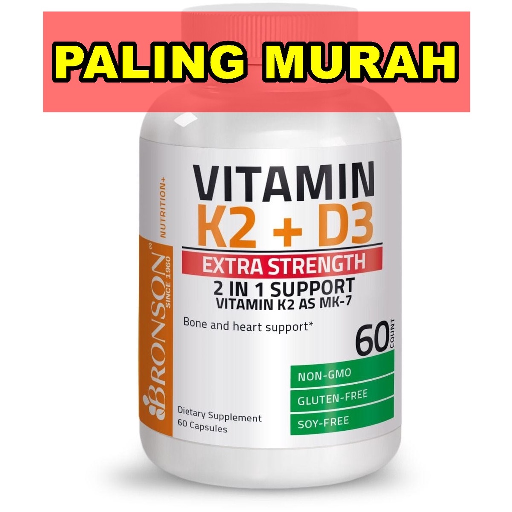 Jual Bronson Vitamin K2 120mcg D3 10000iu MK7 extra strength K2 D3