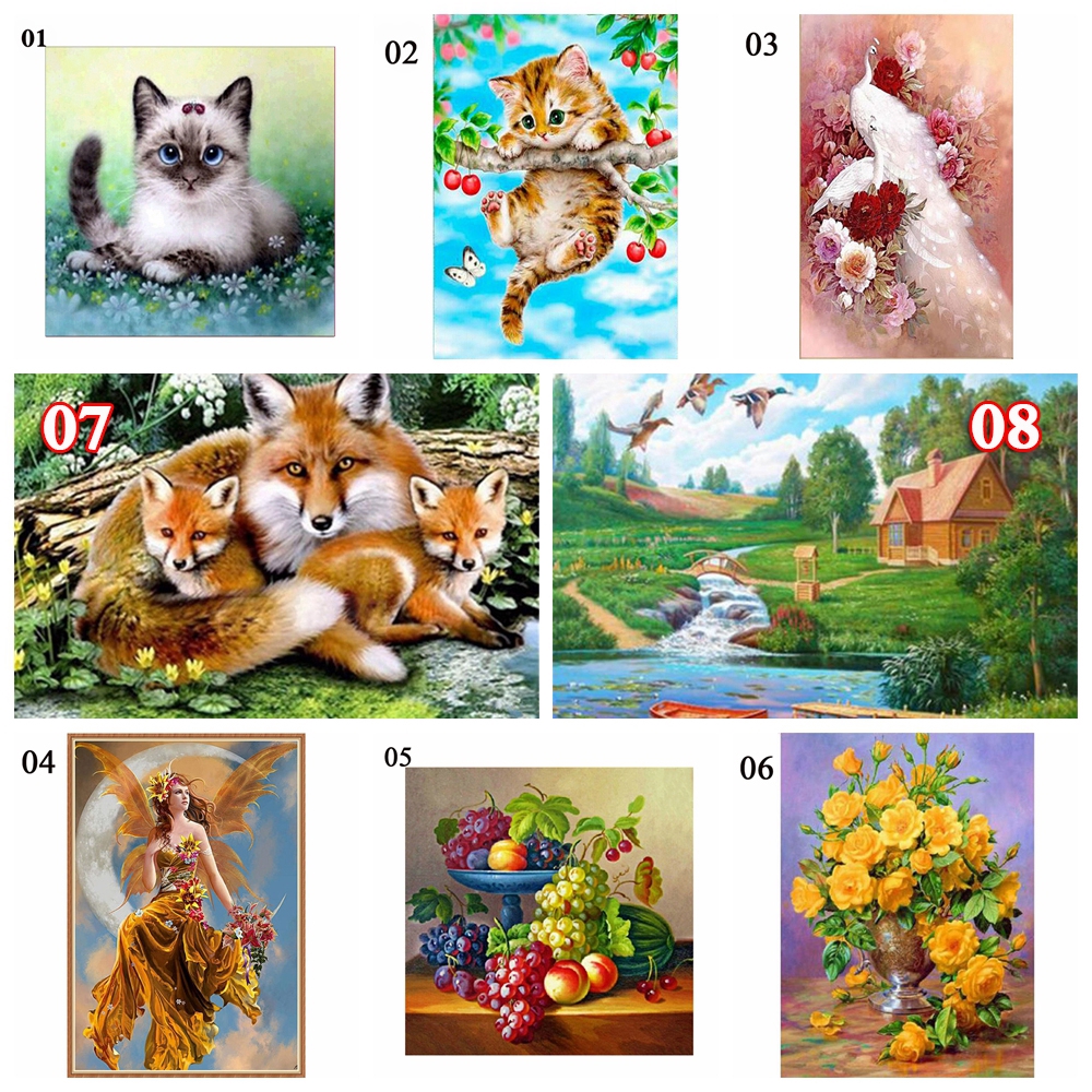 Suyou Craft Cat Flower Crystal Rhinestone Home Decoration Wall Decor 5d Diamond Painting Shopee Indonesia