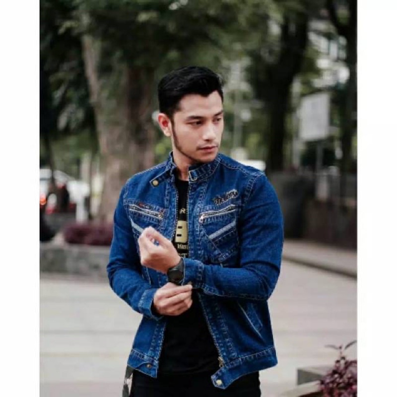 BISA COD jaket jeans pria terbaru