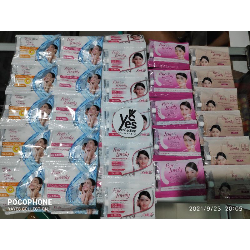 Glow &amp; Lovely Fair krim pencerah Facial Foam PCS sachet Face Wash Cuci Muka Multivitamin Cream UVA UVB