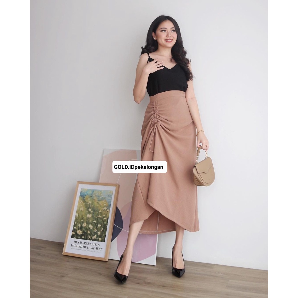 Rok Serut Crinkle | Rok Serut Casual Flowy | Korean Skirt | Rok korean style