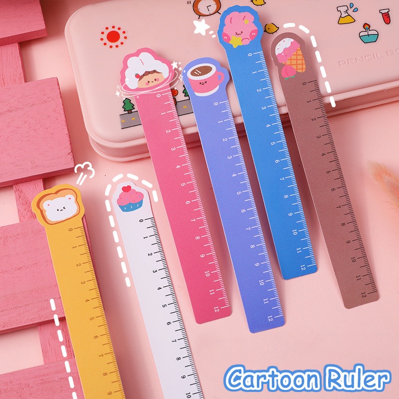 12cm Cartoon Animal Ruler Bookmark Bendable Ruler Student Stationery