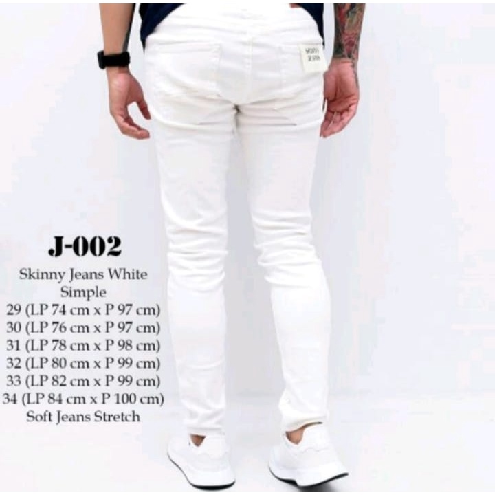 celana jeans skinny putih / celana jeans stretch / celana pull n bear pria