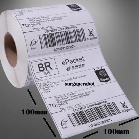 

Hot Sale - Kertas Stiker Resi Label Thermal 100x100 500/ Sticker Termal 100 x 100