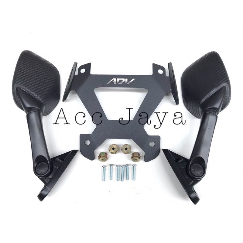 Breket Serpo ADV 160 NEW BONUS BAUT ANTI JEBOL Set + Spion R25 Tangkai Pendek Honda  ADV 160 NEW