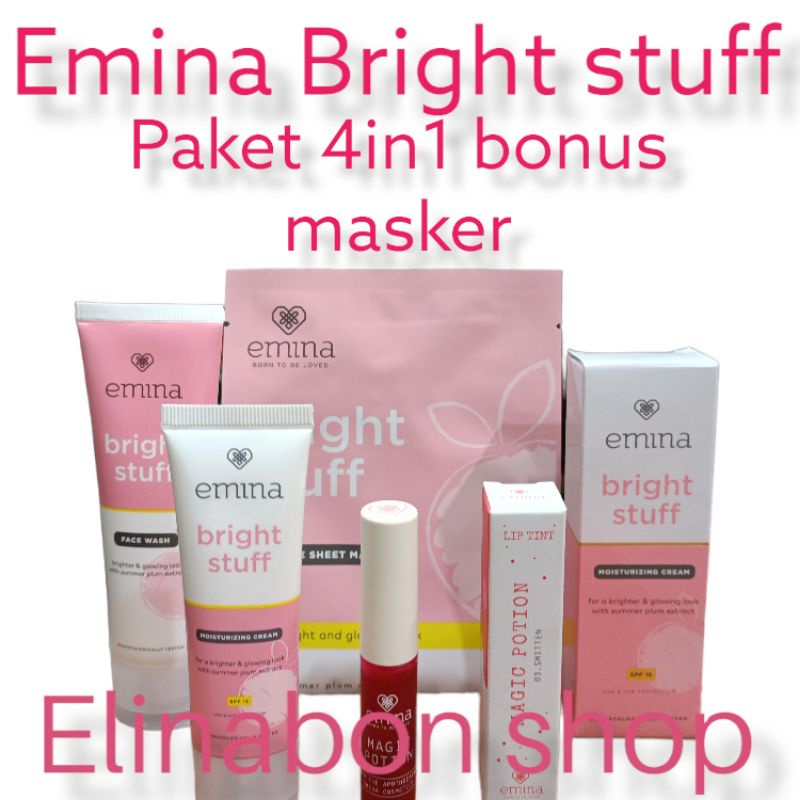 Emina bright stuff paket 4in1 bonus masker