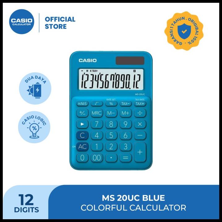 

Casio Colorful Calculator Ms-20Uc-Blue