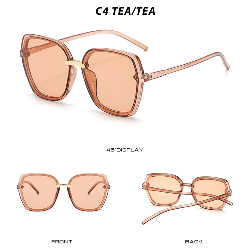 (YUZHU) Bayar di Tempat Kacamata Korean Style Hitam Candy Color Oversized Kacamata Hitam Gaya Wanita Sunglasses