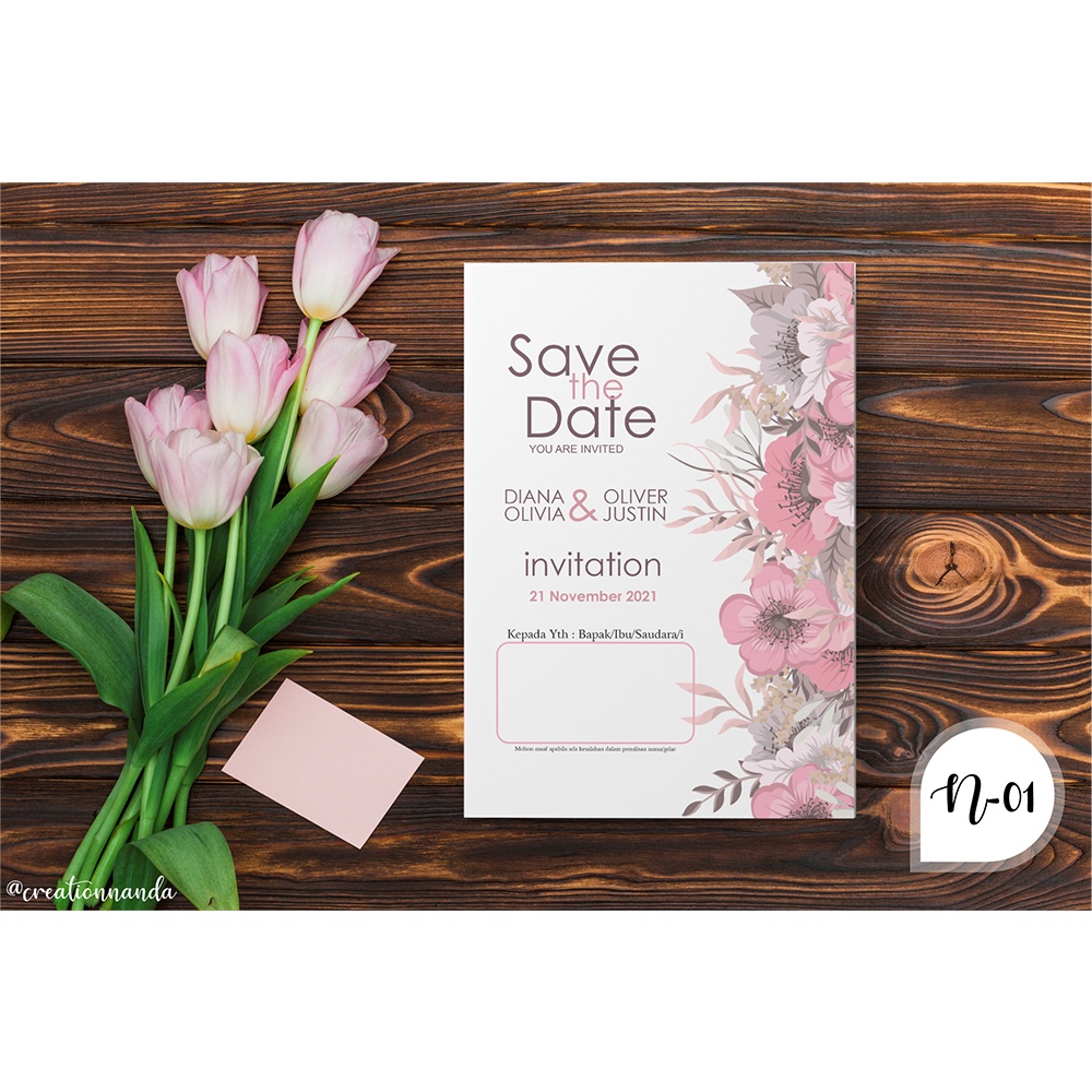 Undangan Cantik N-01 + Thanks Card