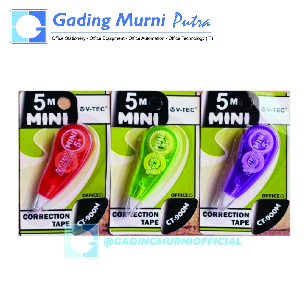 

Tip Ex Kertas Correction Tape V-TEC CT-900M Mini