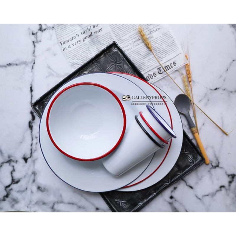piring enamel 1set atau per pc
