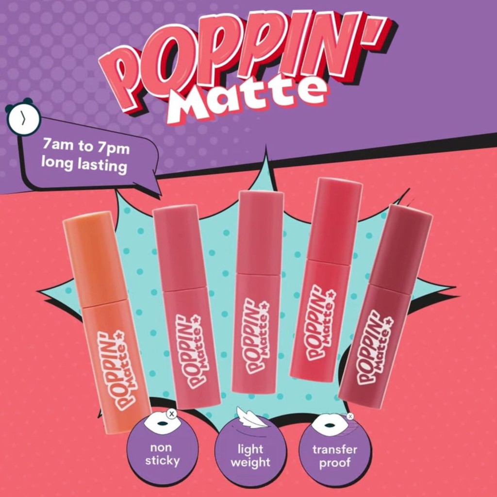 Emina Poppin Matte Lip Cream | 90s Edition x Chatime