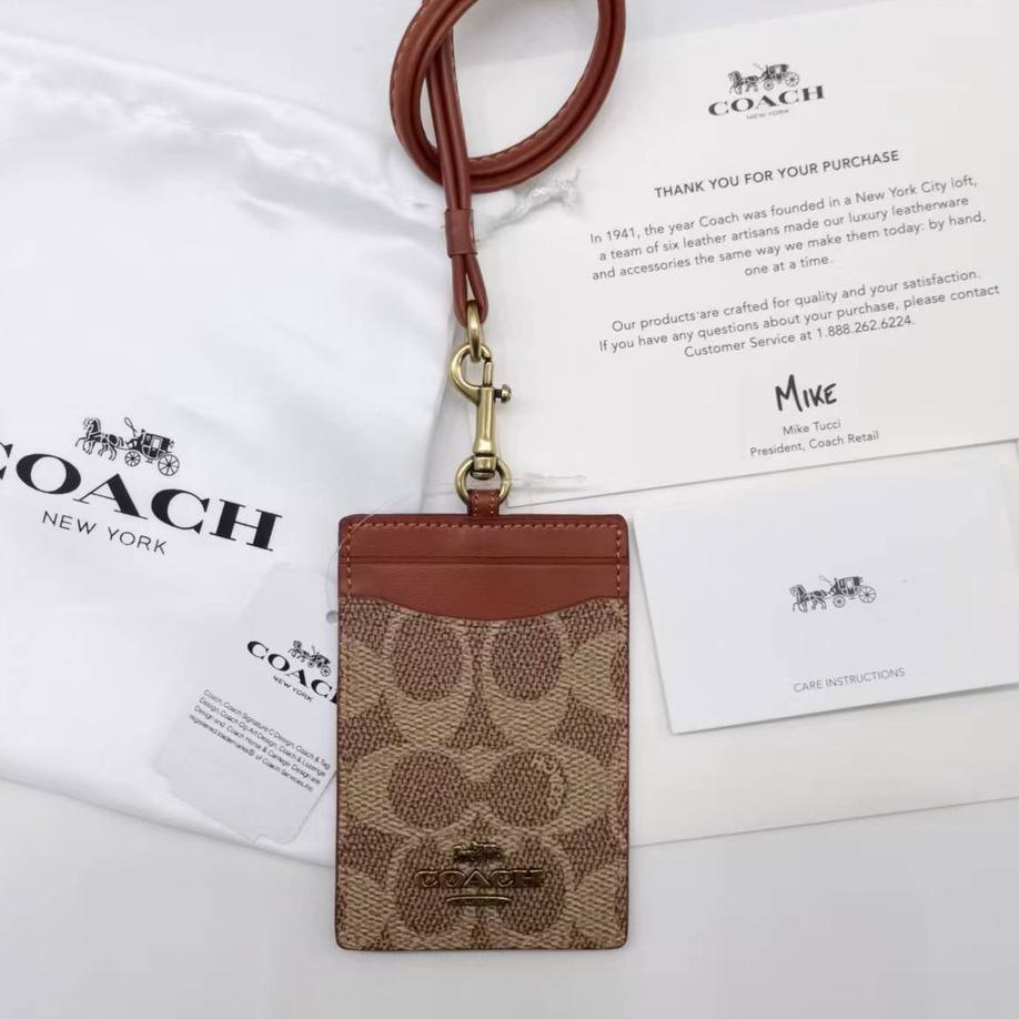 

Baru!! Coach Metal LOGO Lanyard ID Card Holder Name Tag Delapan Warna 팝