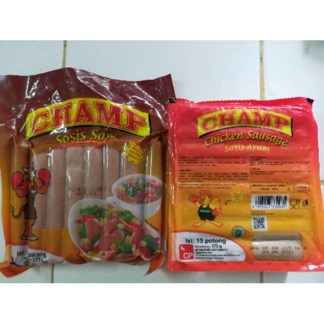 

Sosis Ayam & Sapi merk champ 375gram