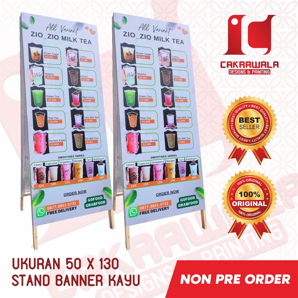 Jual STAND BANNER KAYU UKURAN 50 X 130 - STAND BANNER KAYU SEGITIGA