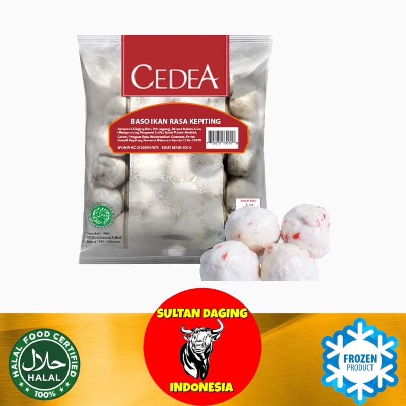 

CEDEA BASO IKAN RASA KEPITING 500 GRAM ISI 25/ BASO KEPITING/ BAKSO KEPITING/ BAKSO IKAN CEDEA/ BASO
