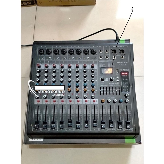 Mixer ASHLEY Audio Pro 8 channel Reverb Bluetooth Recording soundcard