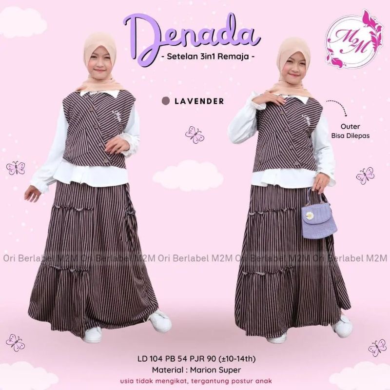 Denada setelan Rok anak Cewek Tanggung//Setelan Baju Muslim Anak Perempuan//Set Rok Anak Tanggung