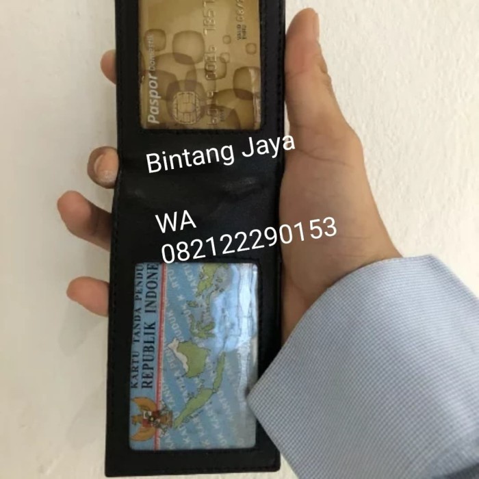

Sale!!! Name Tag Id Card Holder Dompet Saku Tempat Kartu 2 Slot Kulit Hitam Hot Sale