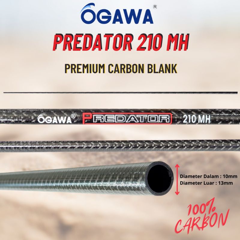 blank bahan joran besutan ogawa Predator 210cm(paking pralon)