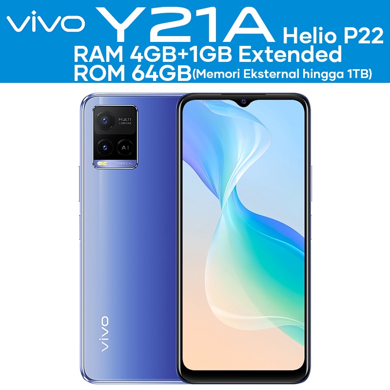 Vivo Y15s / Y21 hp RAM 3G ROM 32GB / 4GB ROM 64GB promo asli 100%original baru, Triple Camera-Y21A Blue 4/64