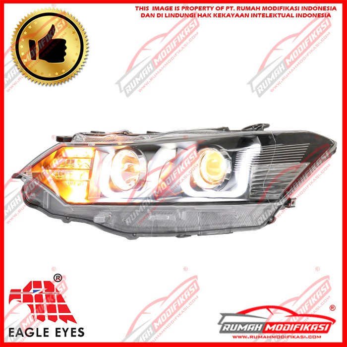 HEAD LAMP - TOYOTA VIOS 2014-2017 - EAGLEEYES - DOUBLE U RIM-1