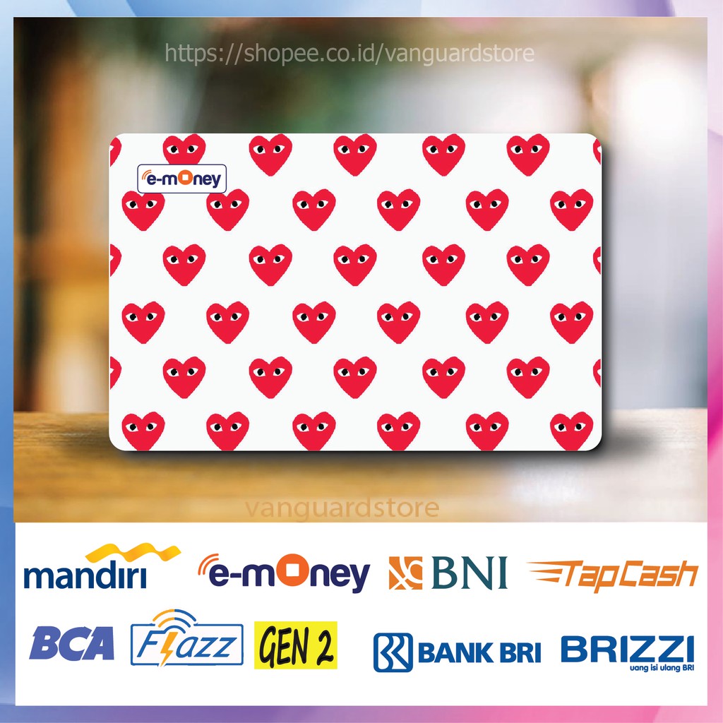 KARTU E MONEY E TOLL RED DE COMME DES GARCONS ANIME 68 EMONEY MANDIRI FLAZZ BCA BNI TAPCASH BRIZZI
