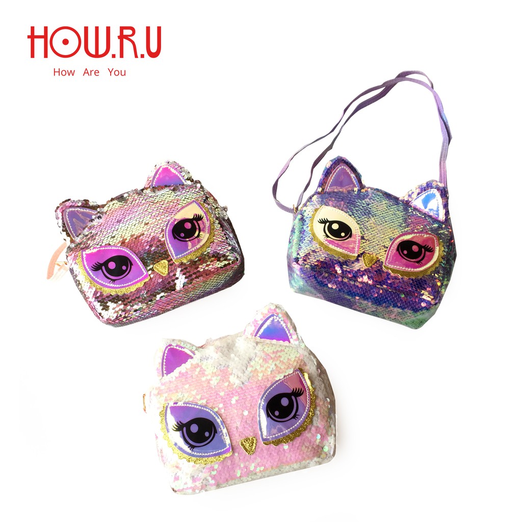 HOW.R.U | Tas Selempang Sequin Mini Anak Motif Karakter Lucu