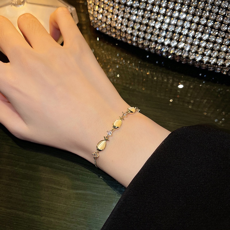 Korea Gelang Serut Titanium Gelang Wanita Mutiara Untuk Wanita Aksesoris Fashion Bracelet