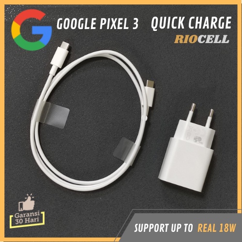 charger google pixel 3 Original 15W USB Type C Port + Kabel C to C 1M