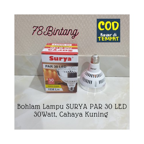 78Bintang Lampu Surya PAR 30 LED 30Watt - Bohlam Lampu LED - Lampu - Lampu LED - Bohlam LED - KUNING