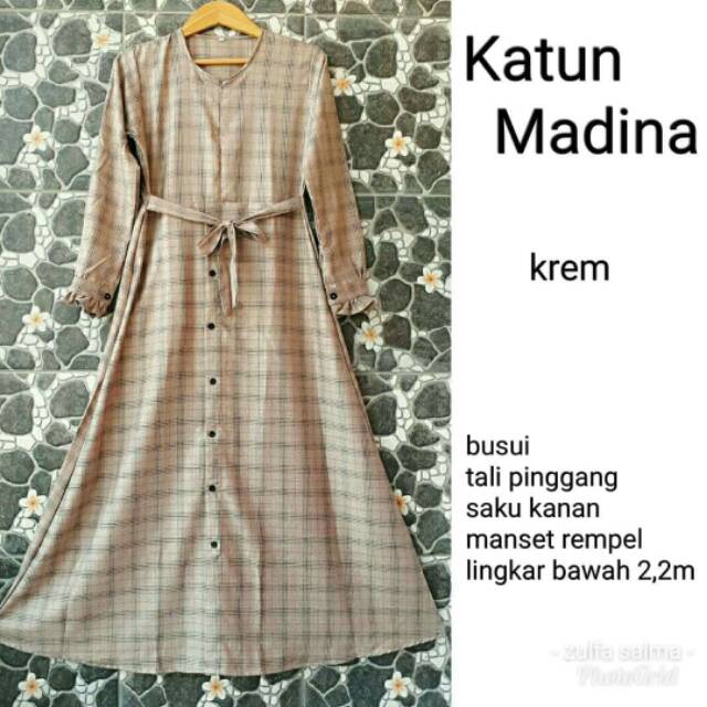 Gamis Syar'i Katun Madina kotak-kotak