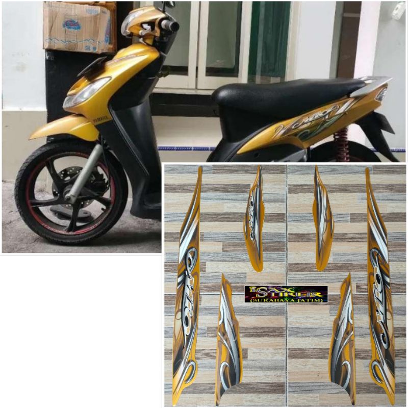 striping original Yamaha Mio sporty gold kuning emas tahun 2010
