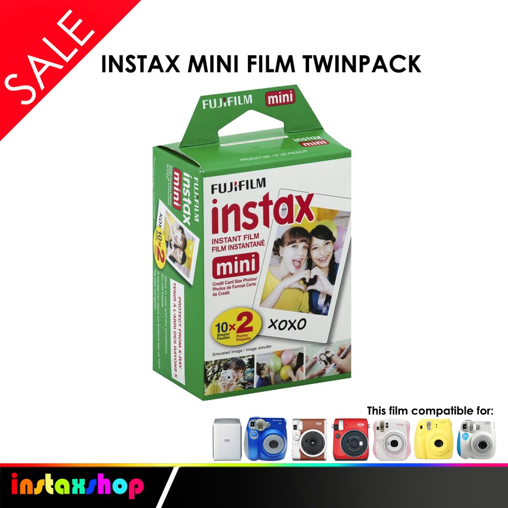 Fujifilm Paper Film Instax Mini Plain Polos Twinpack 2x10 Lembar