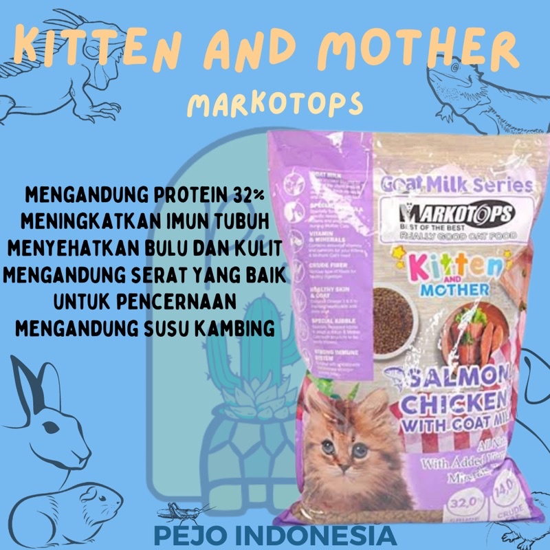 Markotops Mother and Kitten Makanan Kucing Dewasa Salmon Chicken 1Kg