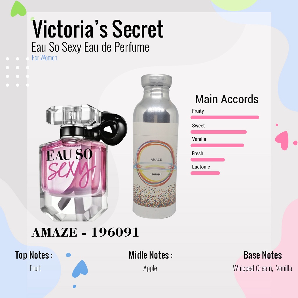 BIBIT PARFUM MURNI VICTORIA SECRET SO SEXY - AMAZE NICA FRAGRANCE 500 ML SEGEL PABRIK