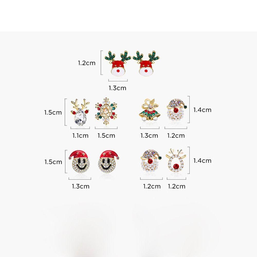 Mxbeauty Anting Natal Anting Berlian Kepribadian Halus Wanita Hadiah Elk Bell Gadis Wanita Stud Earrings