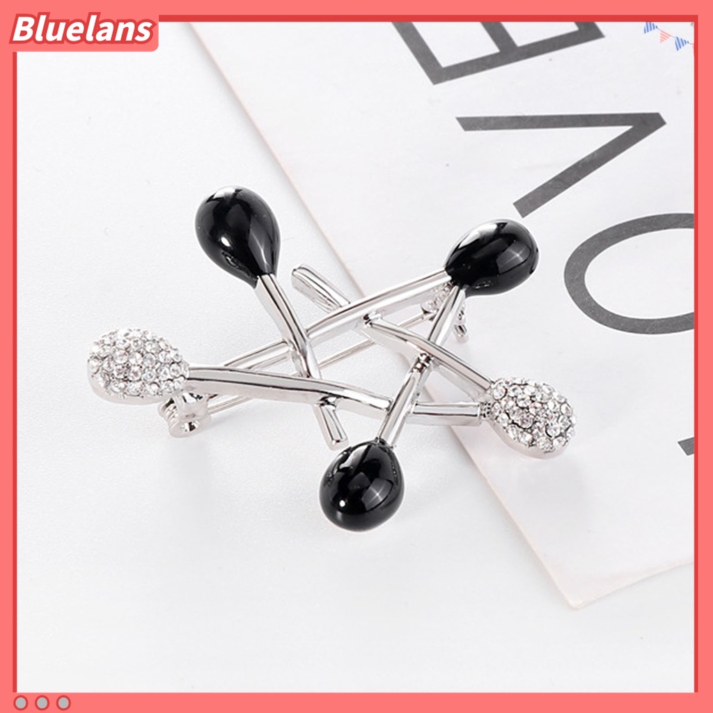 Bros Pin Bentuk Pentacle Geometris Aksen Berlian Imitasi Untuk Aksesoris Pakaian Tas