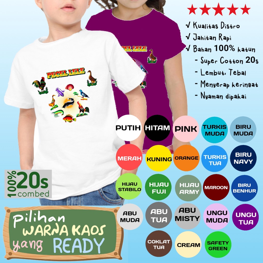 Kaos Anak Pecel Lele Light Kid Murah Unik Harga Grosir